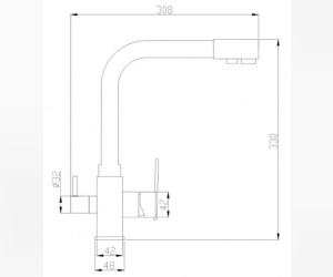 Смеситель Zorg Steel Hammer SH 805 BLACK BR для кухни под фильтр, черный металлик/бронза