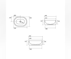 Раковина накладная Kerasan F10, 56 х 44 см, цвет зеленый матовый, 460511