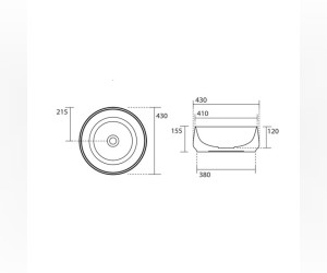 Раковина накладная Kerasan F10, диаметр 43 см, цвет коричневый орех матовый, 460481