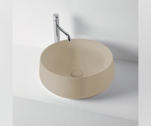 Раковина накладная Kerasan F10, диаметр 43 см, цвет коричневый орех матовый, 460481