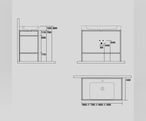 Раковина Kerasan Cento 80 х 45 см подвесная, керамика, белая, 353301*1