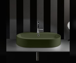 Раковина накладная Kerasan Ciotola 65 х 40 см, с переливом, цвет Verde muschio зелёный мох, 028511*1