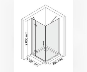 Душевая перегородка WasserKraft 10H06-RP80 80 x 200 см с фиксатором