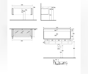 Раковина Kerasan Cento 120 х 45 cм, цвет белый, 353401*1