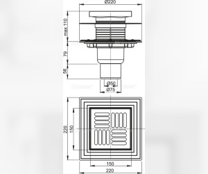 Душевой трап AlcaPlast APV4444 с прямой подводкой