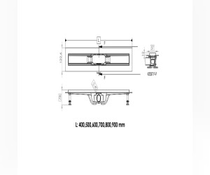 Дренажный канал Timo Smart+ 80 см с решеткой Double Gap из нержавеющей стали, цвет сталь, SMP-DGG80-LS40(DRY)