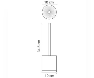 Ершик для унитаза WasserKRAFT Vils, черный матовый/дерево, K-6127