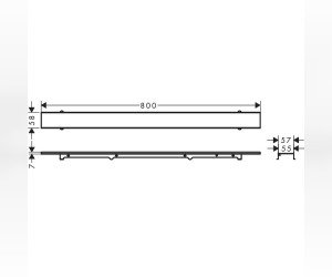 Решетка для дренажного канала Hansgrohe RainDrain Rock, 70-80 см, подрезная, под плитку, хром, 56030000