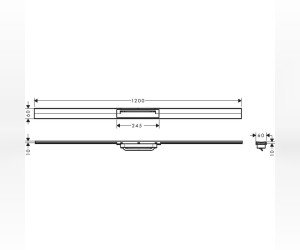 Решетка для дренажного канала Hansgrohe RainDrain Flex, 120 см, полированная сталь, 56047800