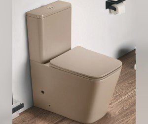 Унитаз компакт Ceramalux NС, безободковый, крышка микролифт, капучино, 2170AXMC