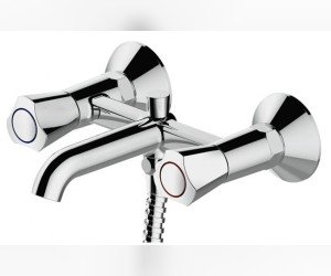 Смеситель Bravat Duo F6133186CP-B для ванны и душа с душевым гарнитуром