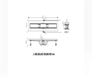 Дренажный канал Timo Smart+ 60 см с решеткой Double Gap из нержавеющей стали, цвет сталь, SMP-DGG60-LS40(DRY)