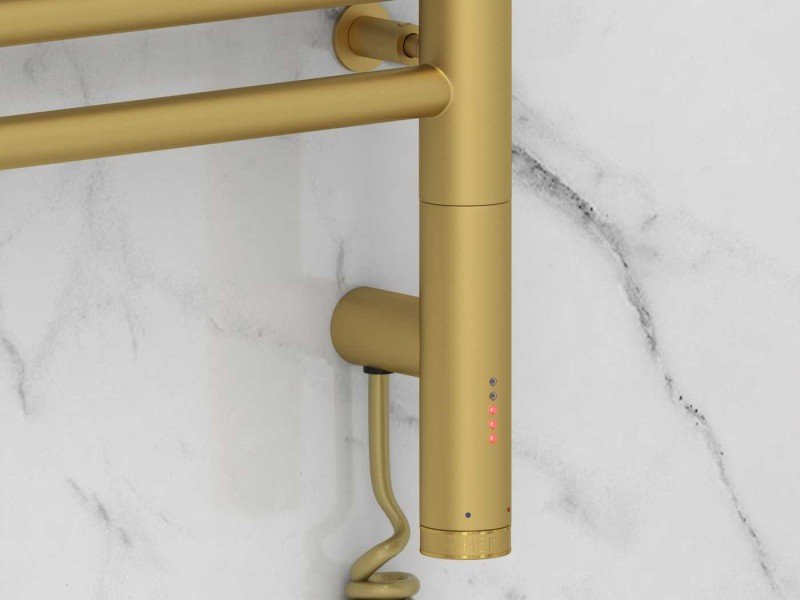 Полотенцесушитель электрический Сунержа Богема 3.0 1200 x 600 с 4 полками, ширина 63.2 см, высота 132.4 см, матовое золото, L/R