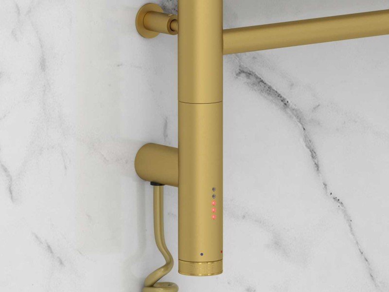 Полотенцесушитель электрический Сунержа Богема 3.0 1200 x 600 с 4 полками, ширина 63.2 см, высота 132.4 см, матовое золото, L/R