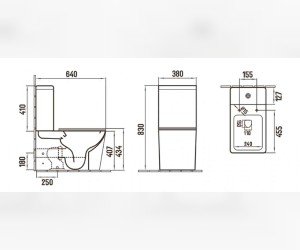Унитаз компакт Ceramalux N, безободковый, крышка микролифт, белый матовый, 2170AXMW