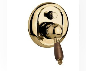 Смеситель Cezares ELITE-VDIM-02-Nc для душа, бронза, ручка орех