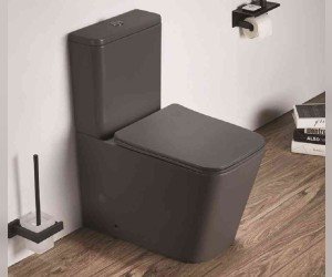 Унитаз компакт Ceramalux NС, безободковый, крышка микролифт, темно-серый матовый, 2170AXMDH