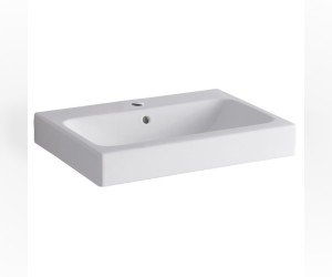 Раковина Geberit iCon 124060000, 60 х 48,5 см, перелив и отверстие под смеситель по центру, белая