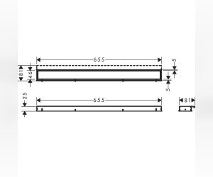 Решетка для дренажного канала Hansgrohe RainDrain Match, 70 см, черный матовый, 56037670