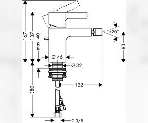 Смеситель для биде Hansgrohe Metris S 31261