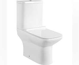 Унитаз компакт Ceramalux безободковый, крышка микролифт, белый, WK-9125