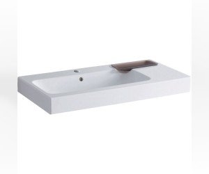 Раковина Geberit iCon с мыльницей, 90 х 48,5 см, перелив и отверстие под смеситель по центру чаши, белая