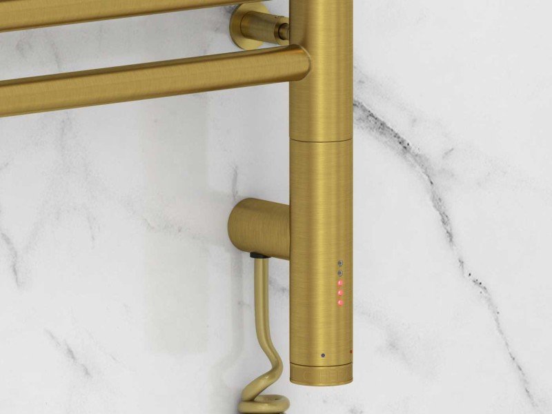 Полотенцесушитель электрический Сунержа Богема 3.0 1200 x 600 с 4 полками, ширина 63.2 см, высота 132.4 см, состаренная латунь, L/R