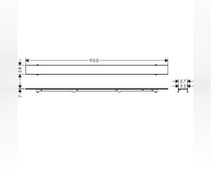 Решетка для дренажного канала Hansgrohe RainDrain Rock, 80-90 см, подрезная, под плитку, хром, 56031000