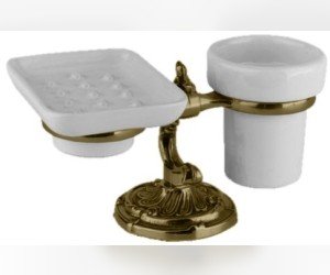 Стакан и мыльница Art&Max Barocco AM-1789-Br, бронза