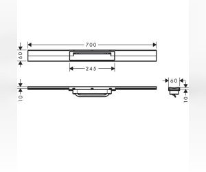 Решетка для дренажного канала Hansgrohe RainDrain Flex, 70 см, черный матовый, 56043670