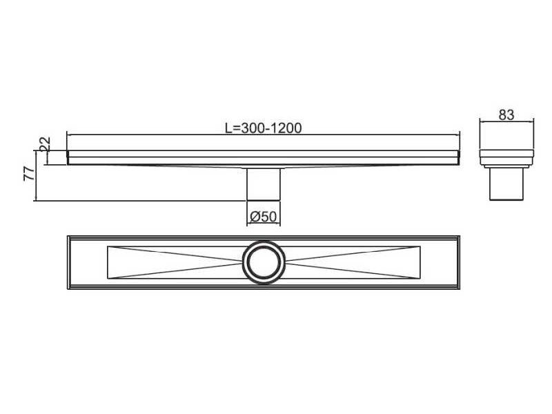 Душевой трап RGW SDR-02-Q 120х9см, под плитку, 21210212-02