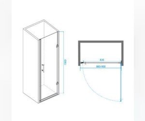 Душевая дверь RGW PA-06B, профиль - черный, 90 х 195 см, 41080609-54