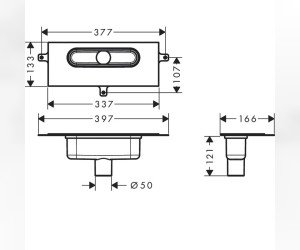 Дренажный канал Hansgrohe uBox universal, вертикальная установка, 01002180
