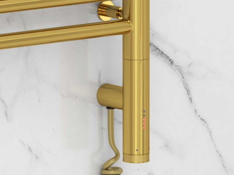 Полотенцесушитель электрический Сунержа Богема 3.0 1200 x 500 с 4 полками, ширина 53.2 см, высота 132.4 см, золото, L/R