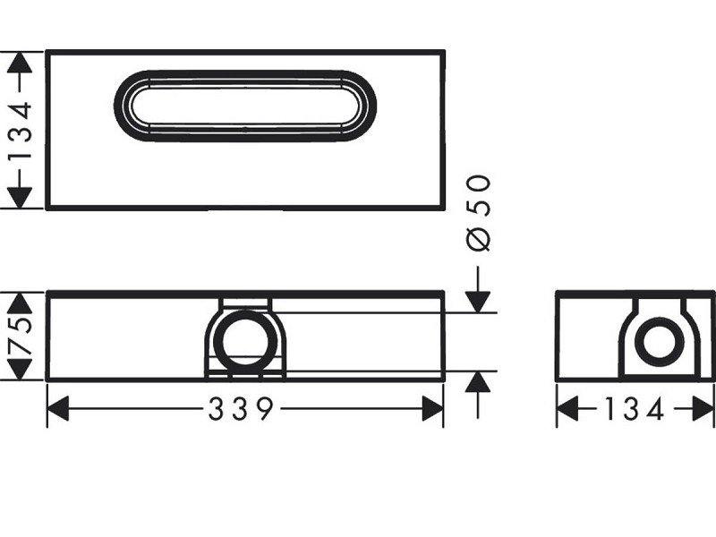 Дренажный канал Hansgrohe uBox universal, стандартная установка, 01001180