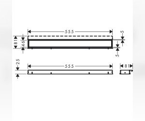 Решетка для дренажного канала Hansgrohe RainDrain Match, 60 см, полированная сталь, 56036800