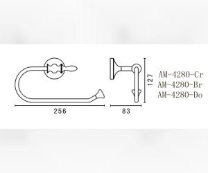 Полотенцедержатель Art&Max Bohemia AM-E-4280-Br, 25.6 см, бронза
