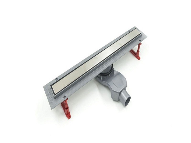 Дренажный канал Timo Basic Line 65 см с решеткой под плитку, цвет сталь, BLPG-65 S50R