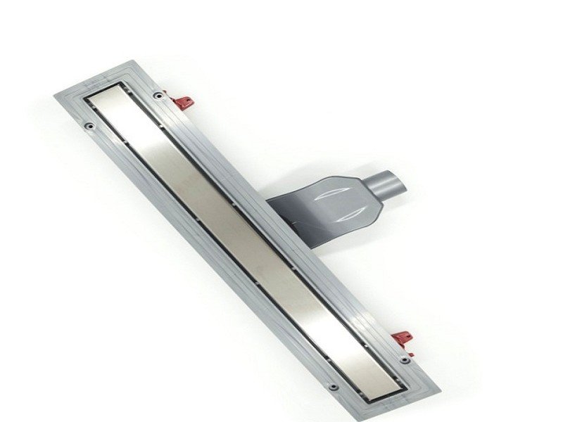 Дренажный канал Timo Basic Line 65 см с решеткой под плитку, цвет сталь, BLPG-65 S50R