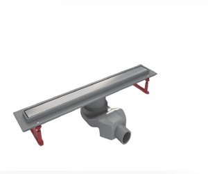 Дренажный канал Timo Basic Line 65 см с решеткой под плитку, цвет сталь, BLPG-65 S50R