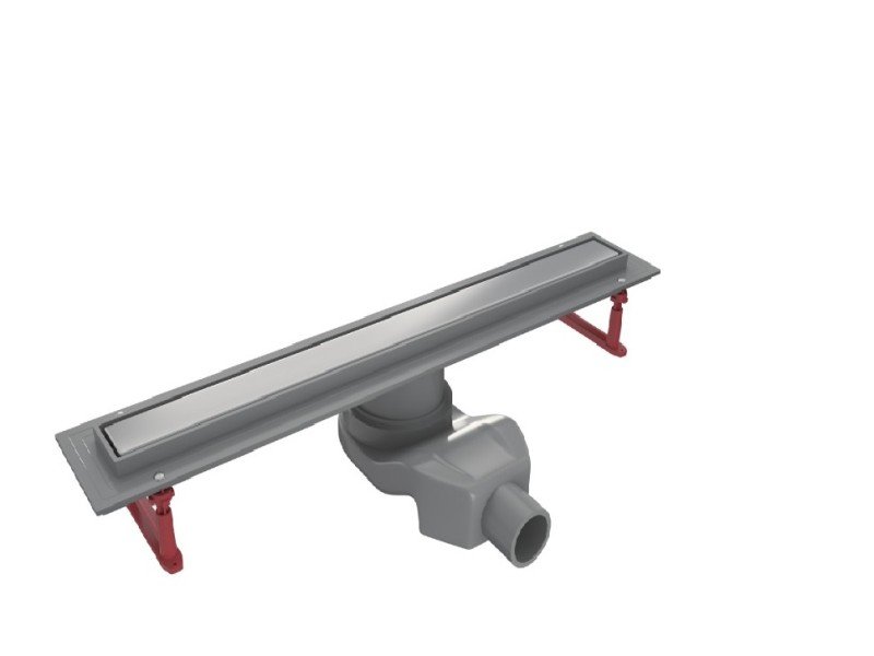 Дренажный канал Timo Basic Line 65 см с решеткой под плитку, цвет сталь, BLPG-65 S50R