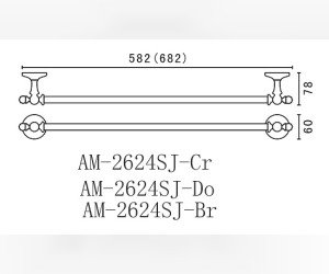 Полотенцедержатель Art&Max Antic Crystal AM-E-2624SJ-Do, 58.2 см, золото