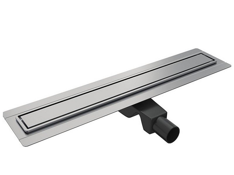 Дренажный канал Timo Basic Steel 80 см с решеткой под плитку, цвет сталь, BSPG-80 S50Rb