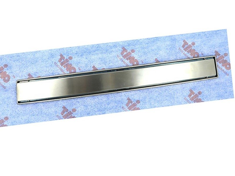 Дренажный канал Timo Basic Steel 80 см с решеткой под плитку, цвет сталь, BSPG-80 S50Rb