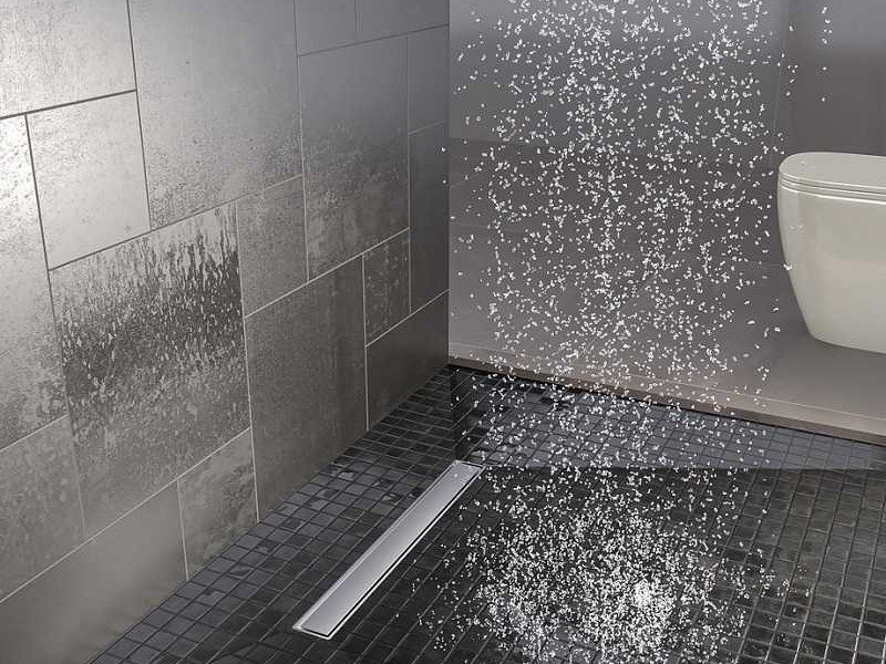 Дренажный канал Timo Basic Steel 80 см с решеткой под плитку, цвет сталь, BSPG-80 S50Rb