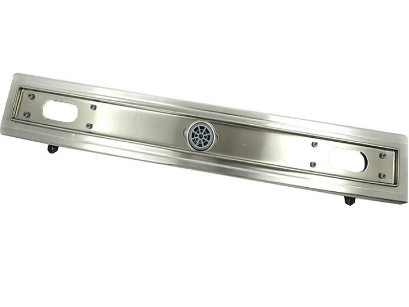 Дренажный канал Timo Basic Steel 80 см с решеткой под плитку, цвет сталь, BSPG-80 S50Rb