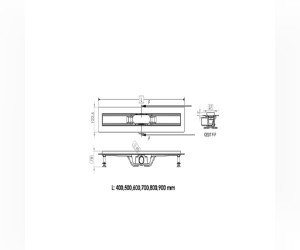 Дренажный канал Timo Smart 60 см с решеткой Single Gap, цвет сталь, SM-GG60-LS40(DRY)