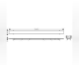 Решетка для дренажного канала Hansgrohe RainDrain Rock, 90-100 см, подрезная, под плитку, хром, 56032000
