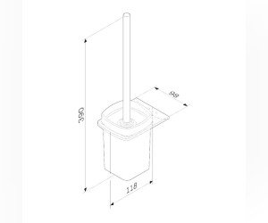 Ершик для унитаза Am.Pm Inspire 2.0, держатель черный матовый, A50A33422