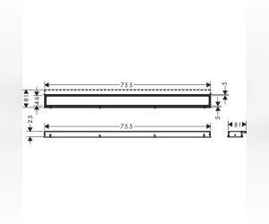 Решетка для дренажного канала Hansgrohe RainDrain Match, 80 см, черный матовый, 56038670